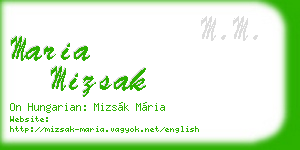 maria mizsak business card