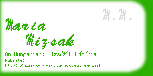 maria mizsak business card